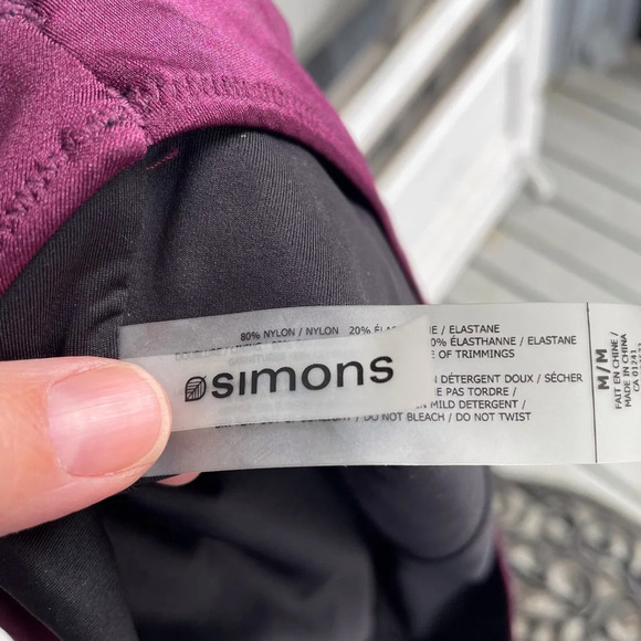 Simons BNWT Merlot  one piece cut out bathing suit, medium - Picture 5 of 7